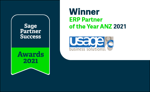 Usage is honoured to receive ERP Partner of the Year award from Sage.